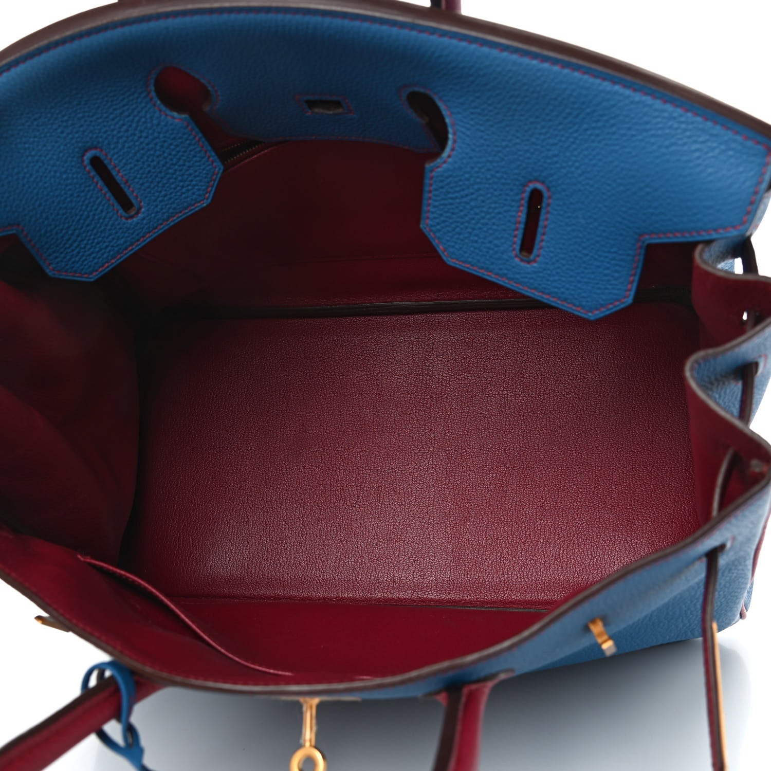 Hermes Togo Bi Color Horseshoe Birkin 35 Mykonos Rubis 5 of 15
