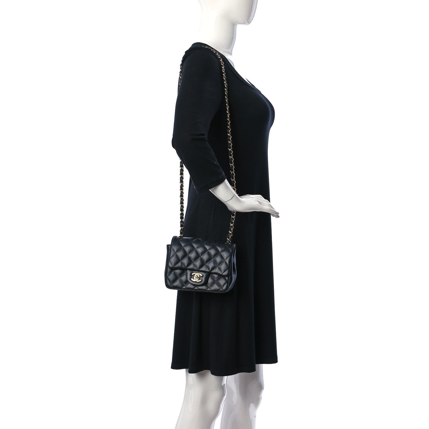 Chanel Lambskin Quilted Mini Square Flap Black 2 of 11