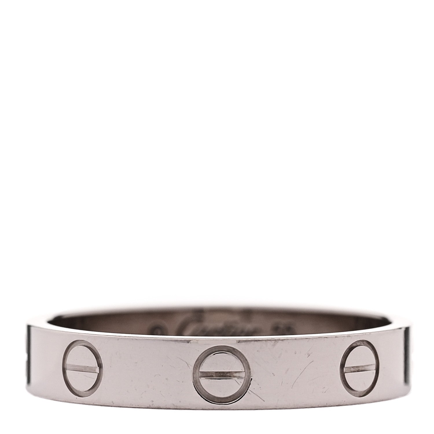 Cartier 18K White Gold 3.5mm LOVE Wedding Band Ring 55 7.25 1 of 5