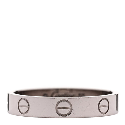 Cartier 18K White Gold 3.5mm LOVE Wedding Band Ring 55 7.25 1 of 5