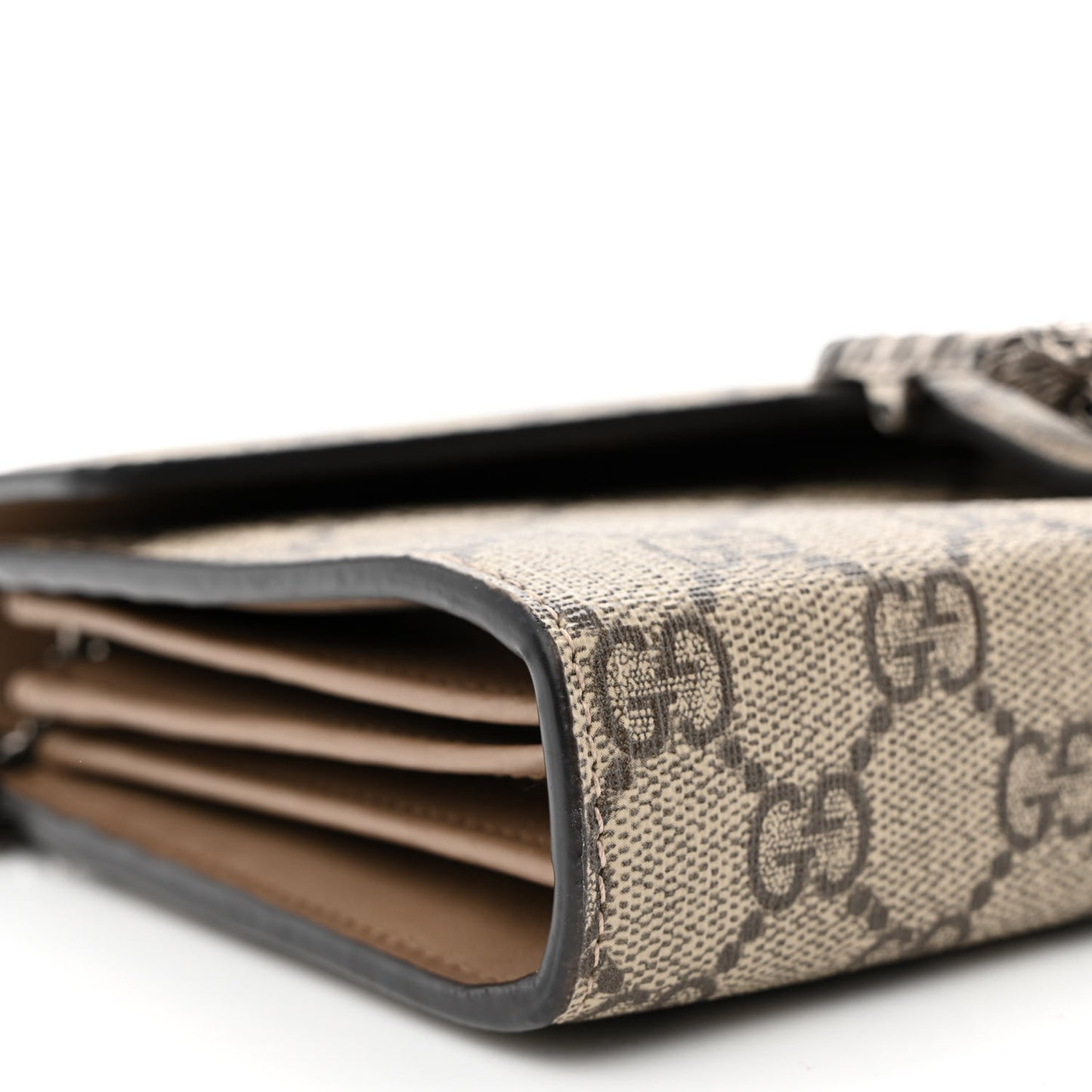 GG Supreme Monogram Mini Dionysus Chain Wallet Beige Taupe