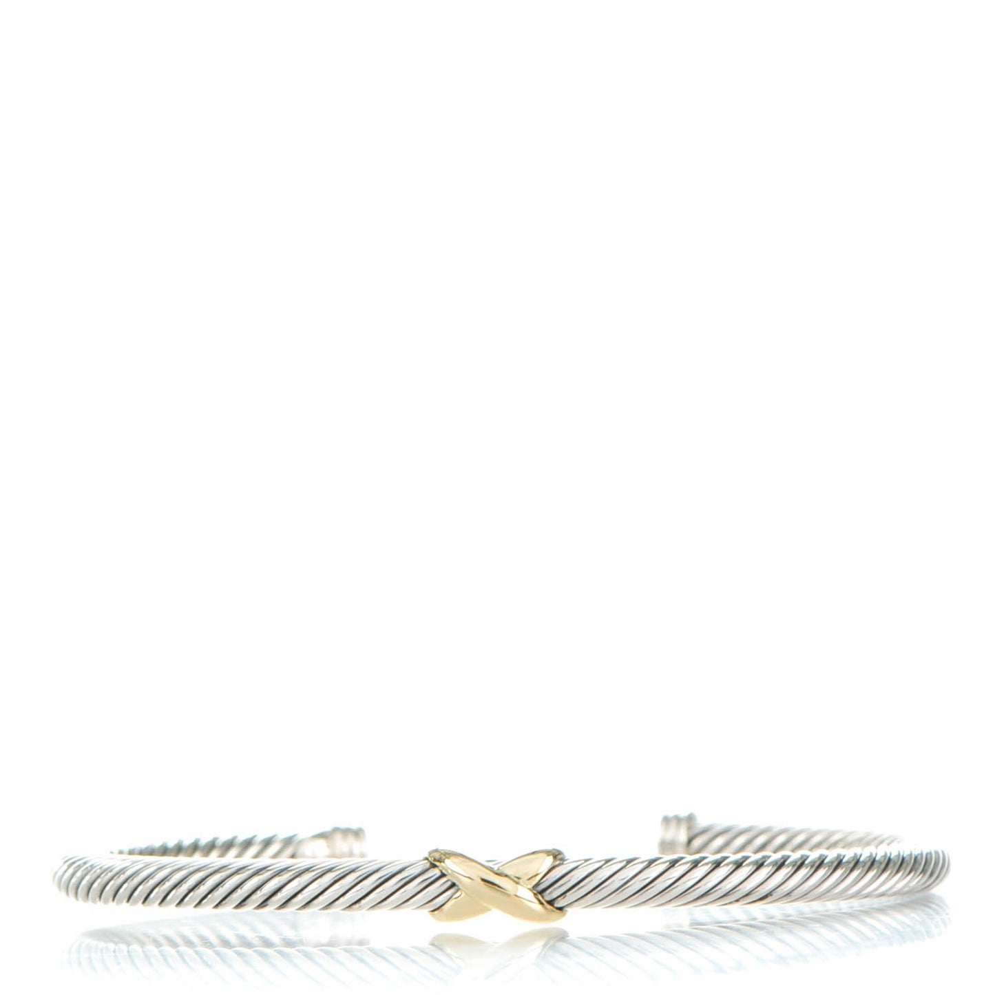 Sterling Silver 18K Yellow Gold 4mm X Station Cable Bracelet