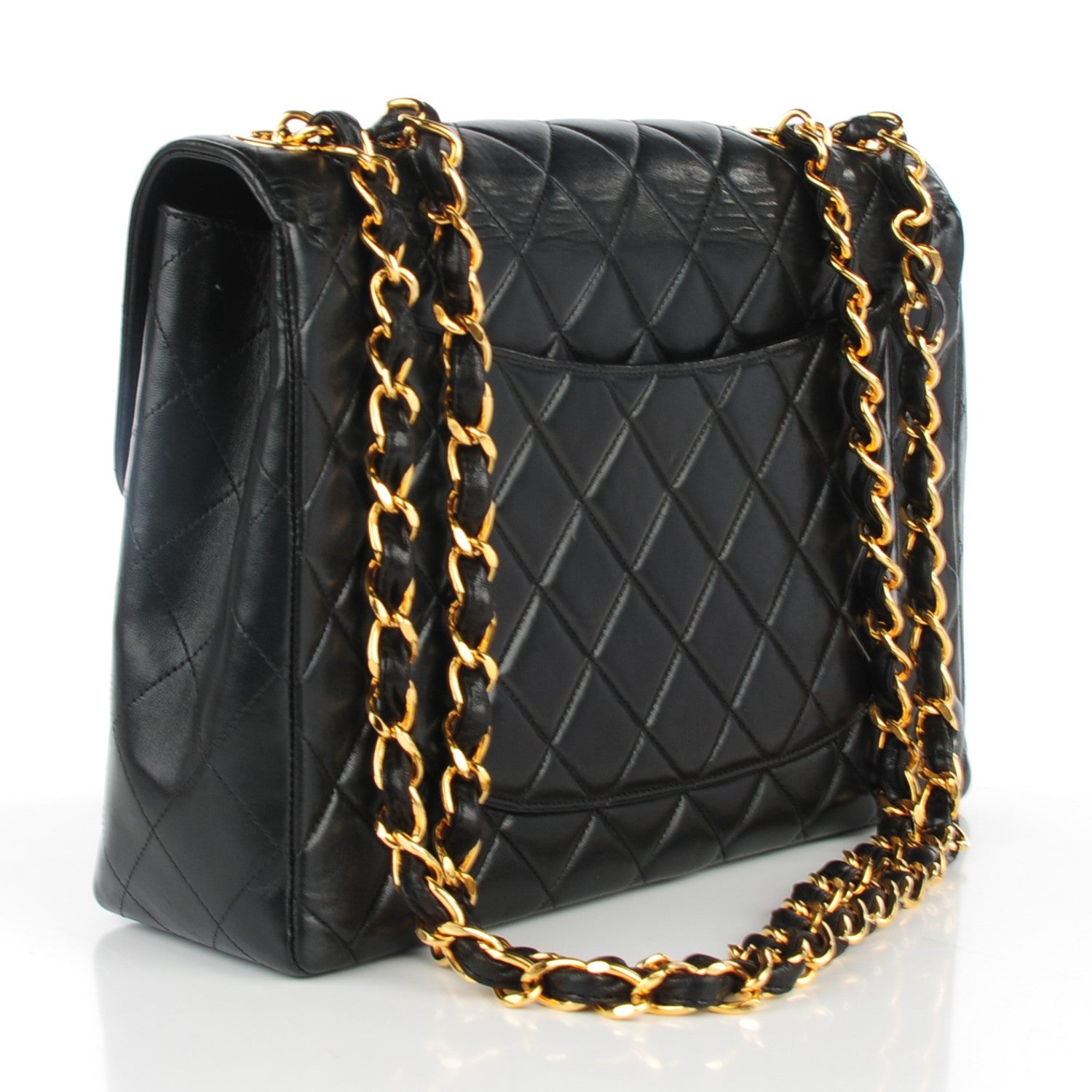 Chanel Lambskin Quilted Jumbo Flap Black 3 of 9