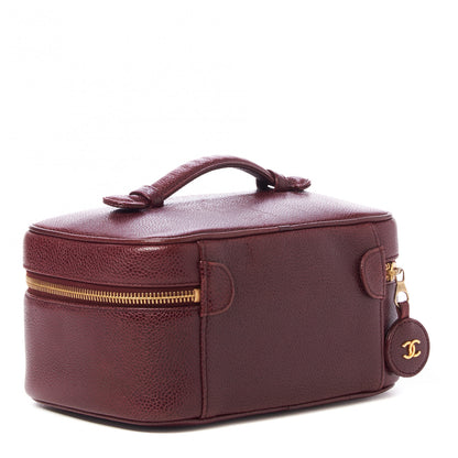 Chanel Caviar Vanity Cosmetic Case Burgundy 2 of 8