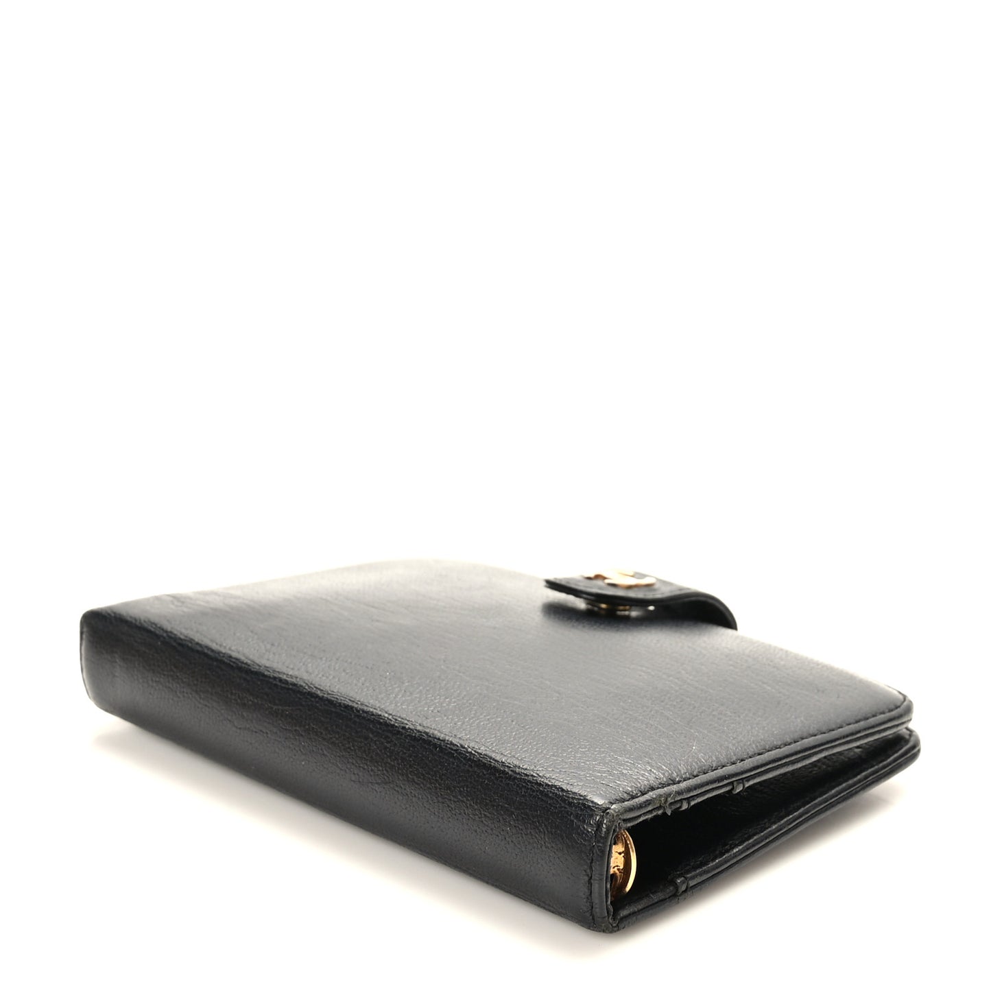 Goatskin Small Ring Agenda Planner Black