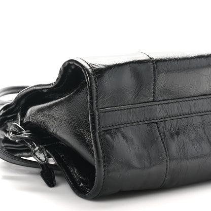 Prada Glossy Calfskin Triangle Medium Bonnie Shoulder Bag Black 8 of 9