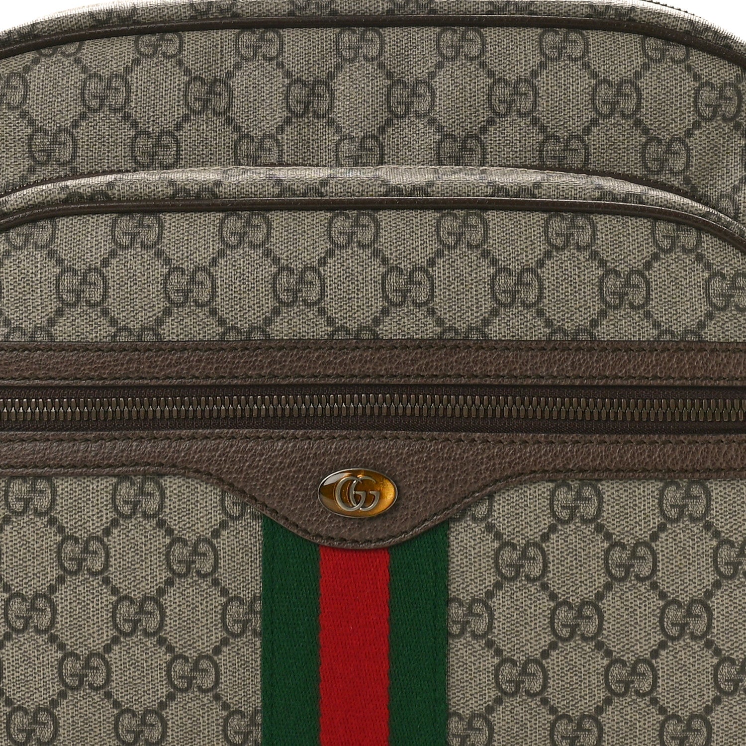 Gucci Soft GG Supreme Monogram Textured Dollar Calfskin Web Ophidia Pouch Pocket Belt Bag Beige Ebony New Acero Black 8 of 10
