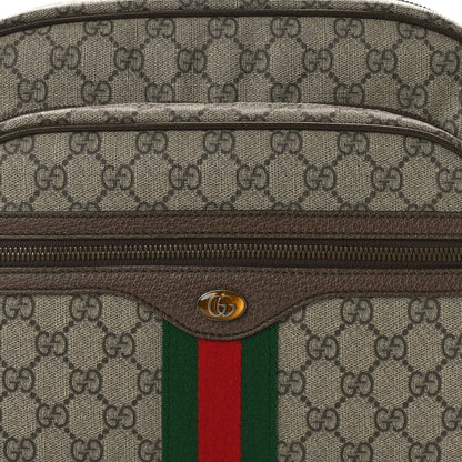 Gucci Soft GG Supreme Monogram Textured Dollar Calfskin Web Ophidia Pouch Pocket Belt Bag Beige Ebony New Acero Black 8 of 10