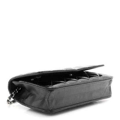 Chanel Patent Quilted Wallet On Chain WOC Black 4 of 12