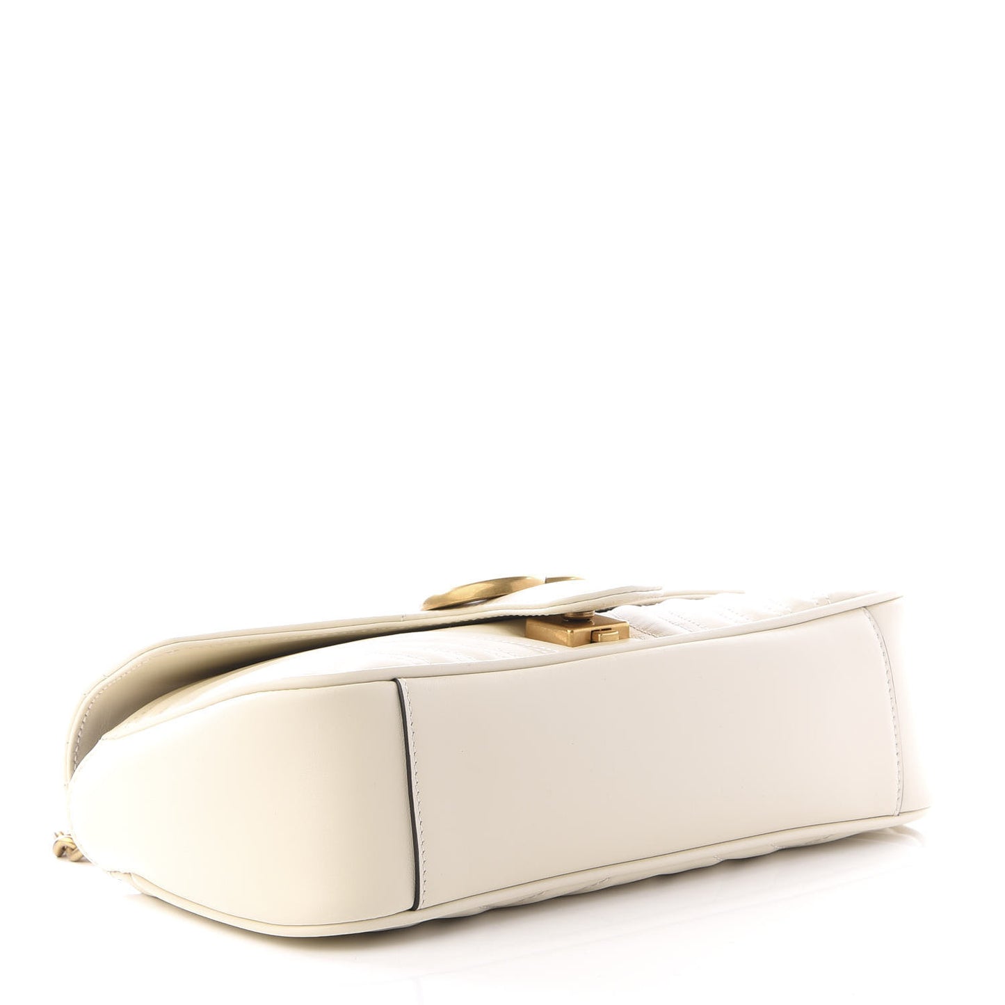 Calfskin Matelasse Small GG Marmont Shoulder Bag White