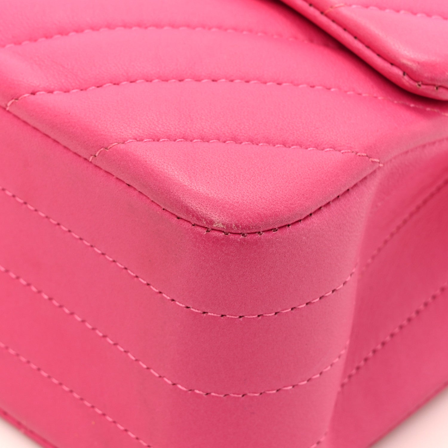 Chanel Lambskin Chevron Quilted Medium Double Flap Pink 12 of 18