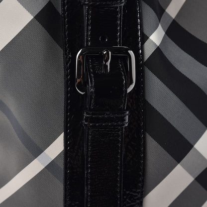 Burberry Patent Trim Smoked Check Tote Black 9 of 14
