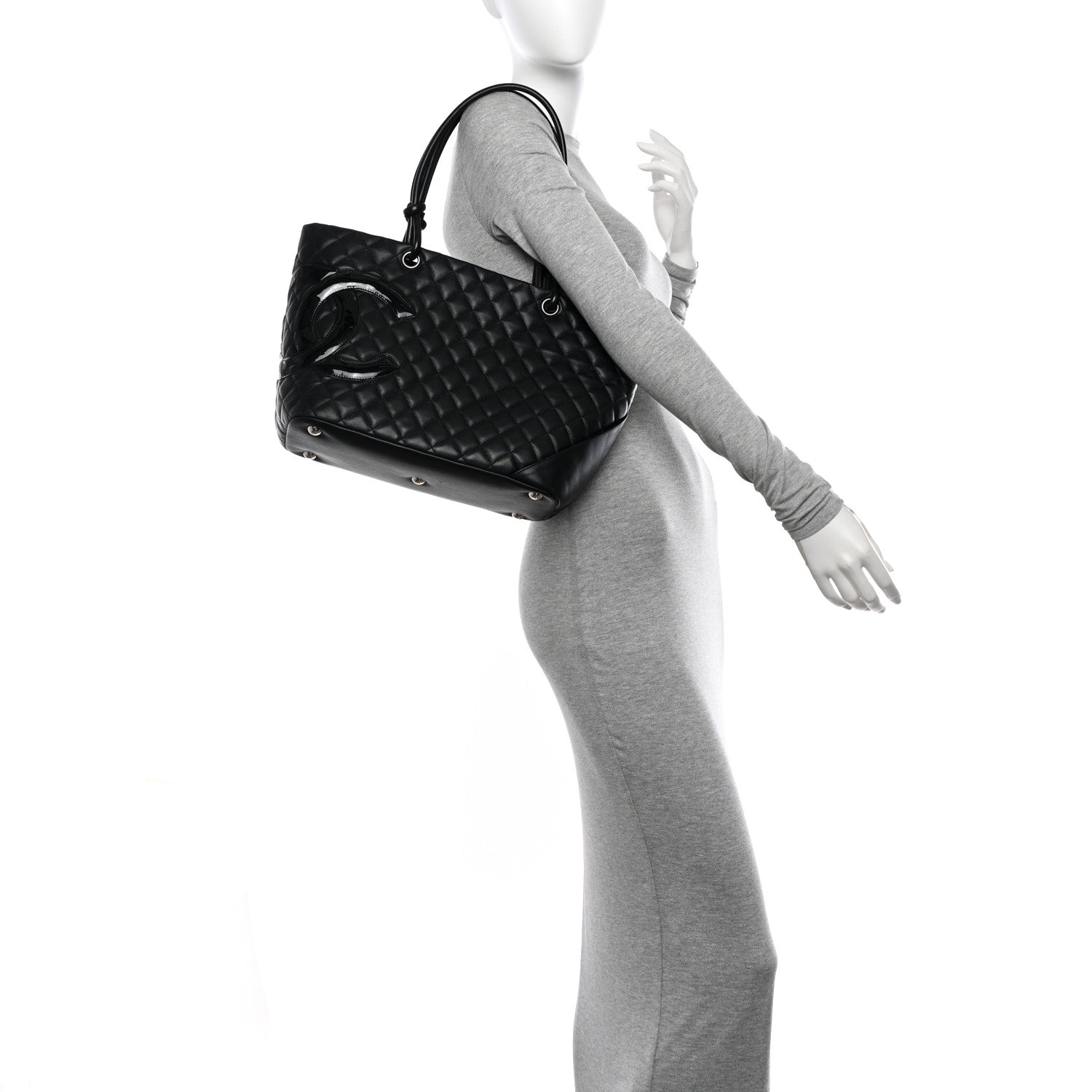 Chanel Calfskin Quilted Large Cambon Tote Black 2 of 11