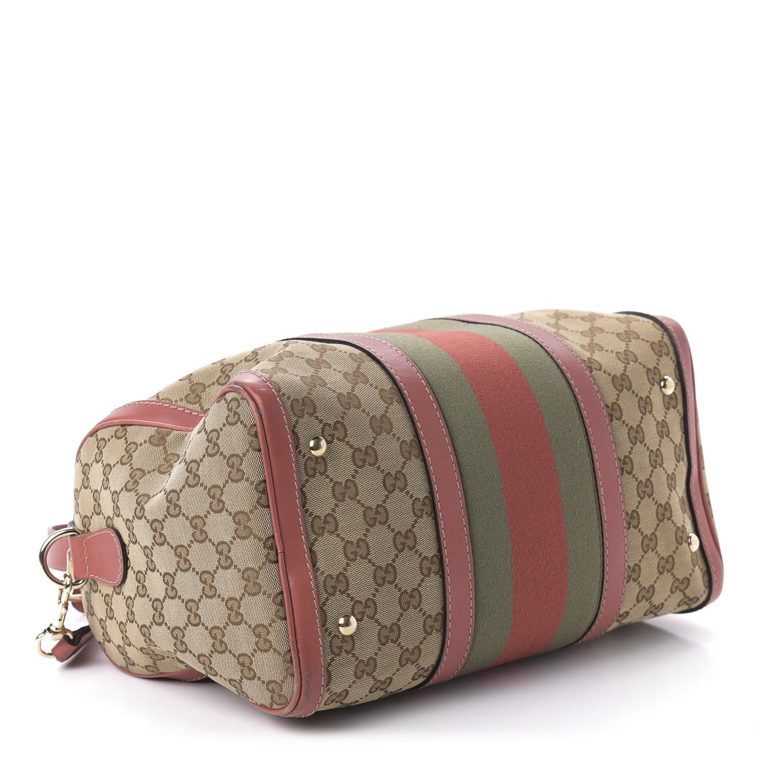 Gucci Monogram Vintage Web Medium Boston Pink 4 of 11