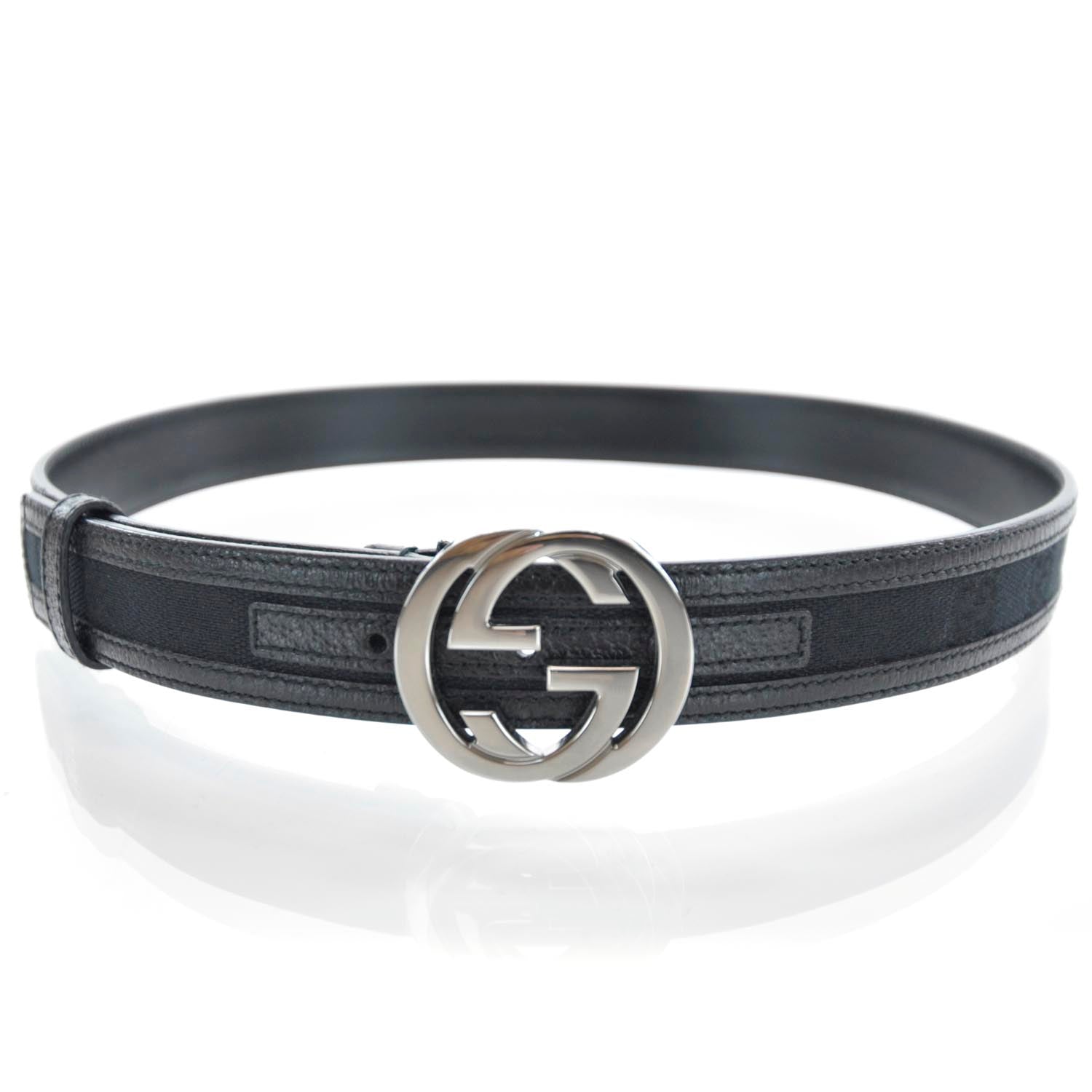 Gucci Monogram Interlocking G Belt 80 32 Black 1 of 4