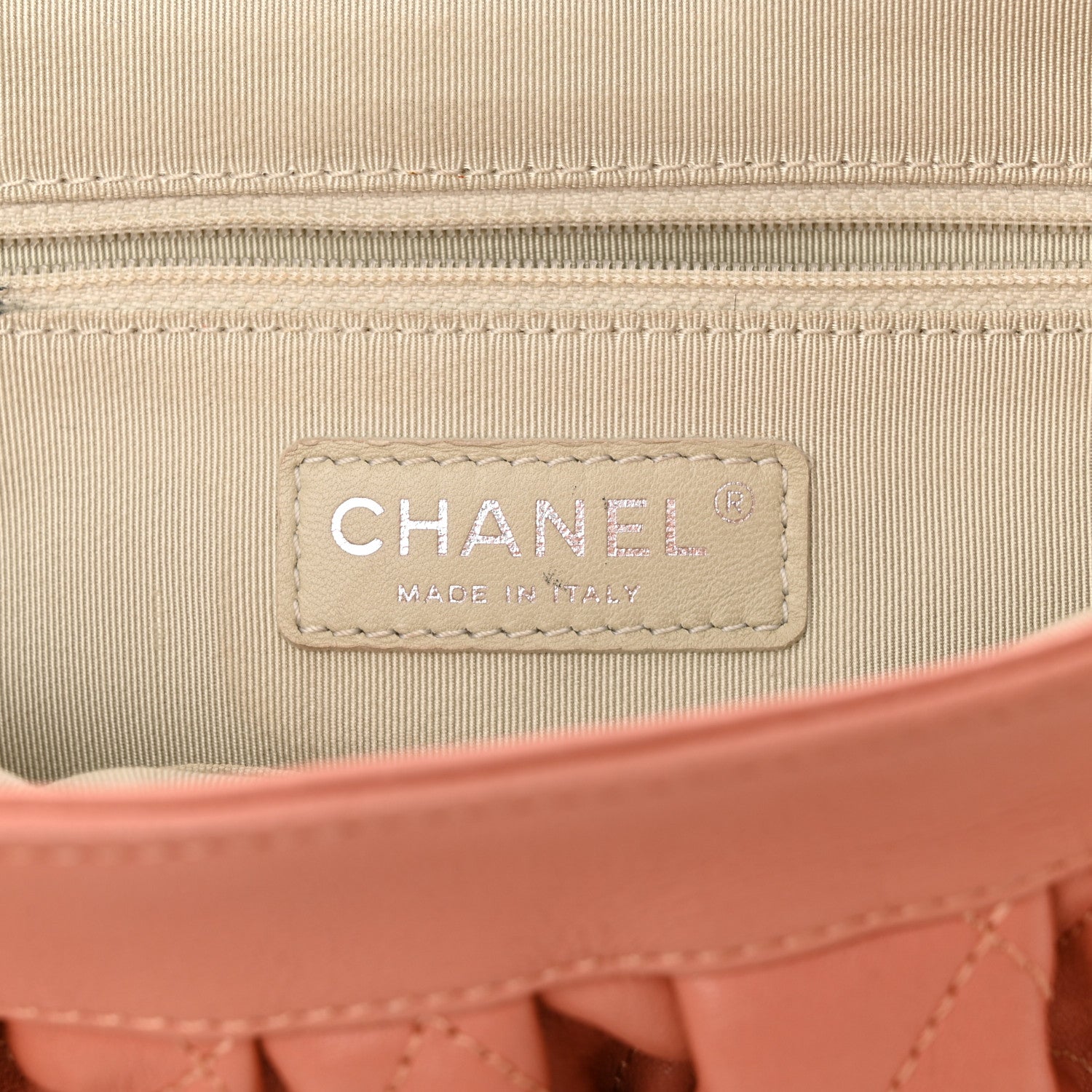 Chanel Washed Lambskin Quilted Medium Chain Around Messenger Salmon 6 of 12