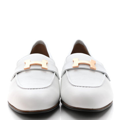 Hermes Calfskin Womens Paris Loafers 39 White 2 of 8