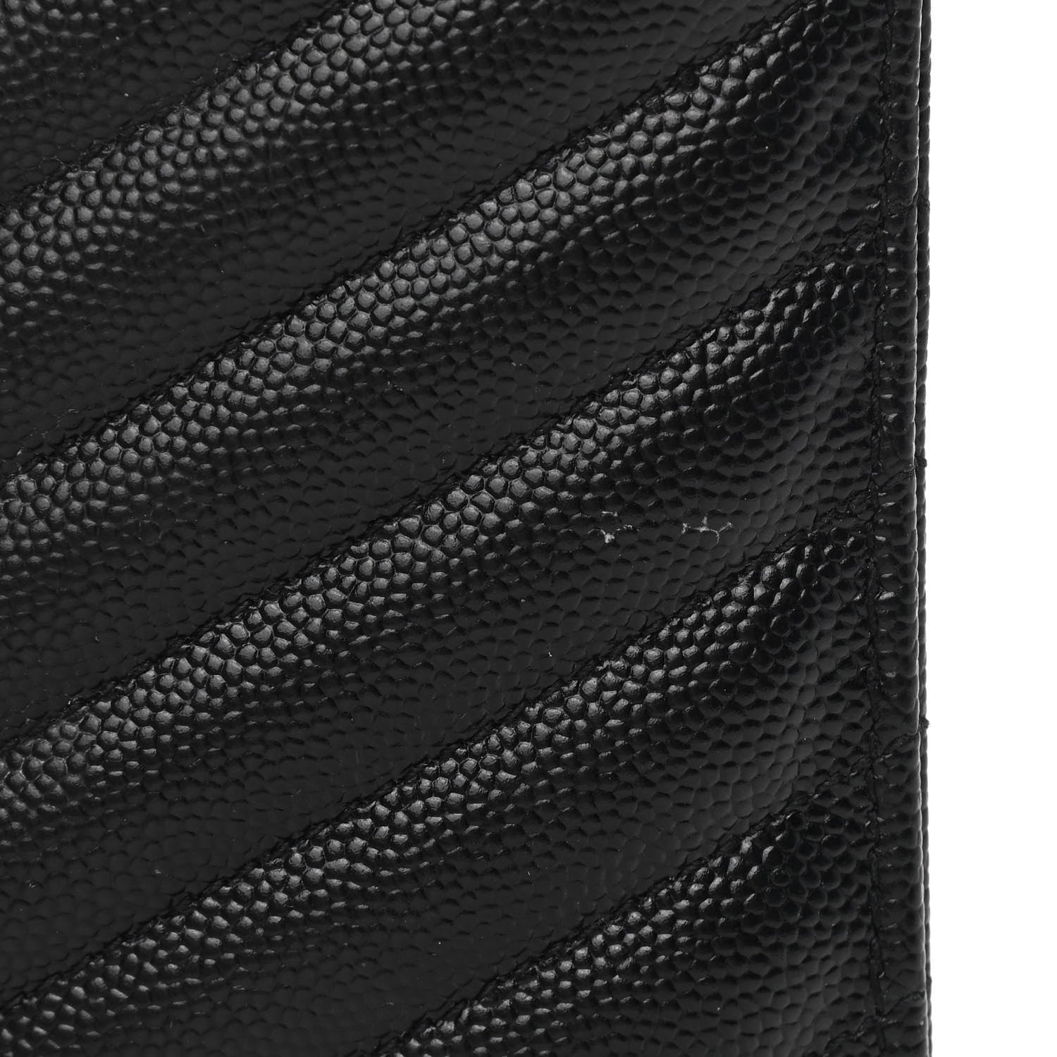 Saint Laurent Grain De Poudre Chevron Monogram Bill Pouch Black 10 of 13