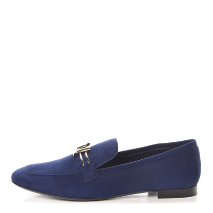 Louis Vuitton Suede Upper Case Flat Loafers 40 Marine 1 of 9