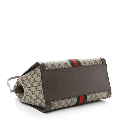 Gucci GG Supreme Monogram Web Medium Ophidia Tote Bag Brown 4 of 10