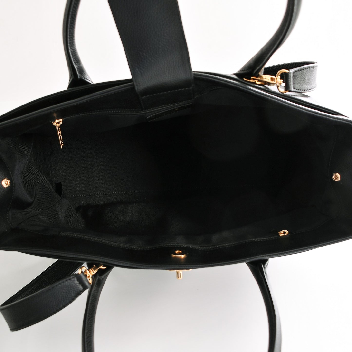 Calfskin Cerf Executive Shopper Tote Black