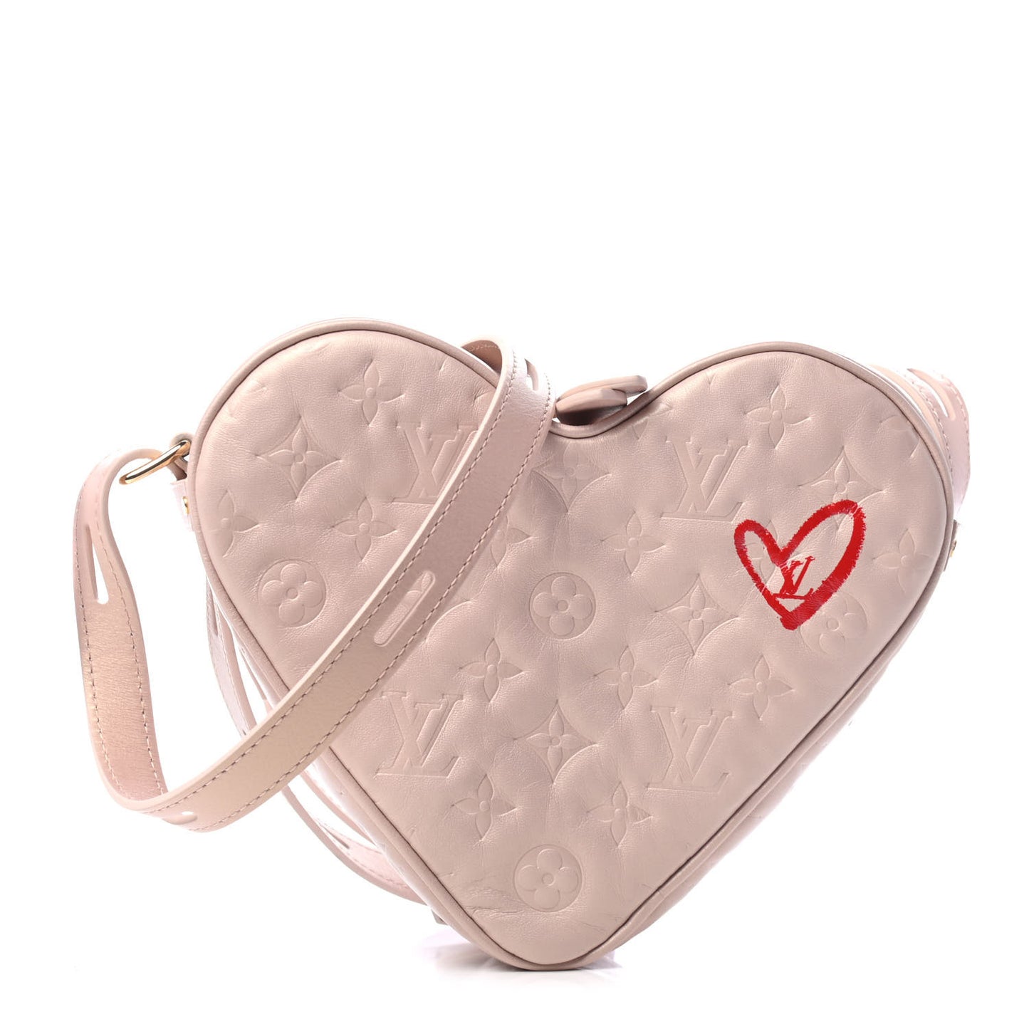 Lambskin Embossed Monogram Fall In Love Sac Coeur Light Pink