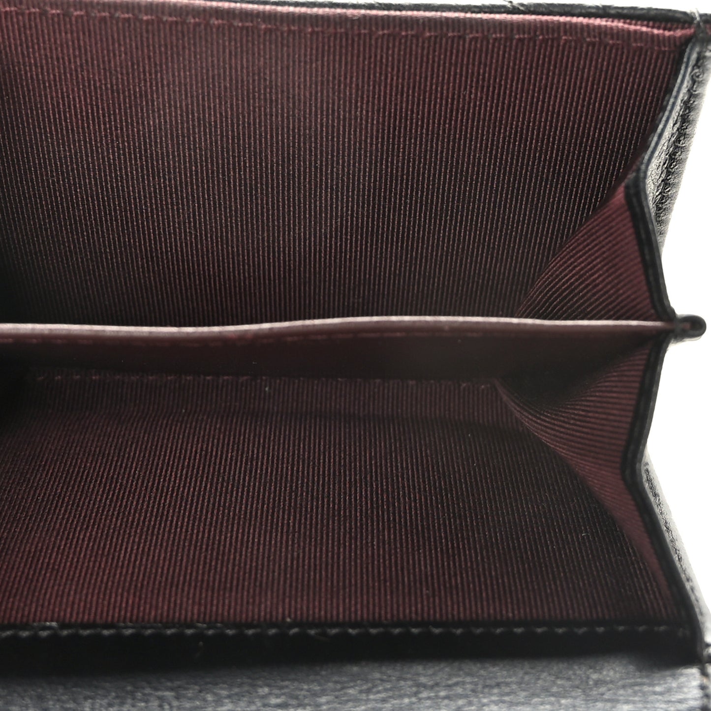 Sheepskin Chevron Quilted Reissue Card Holder Wallet Black