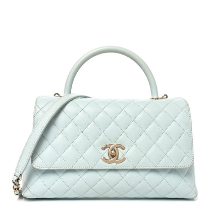 Chanel Caviar Quilted Small Coco Handle Flap Light Blue 1 of 9