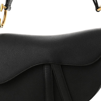 Christian Dior Grained Calfskin Saddle Bag Black 8 of 10