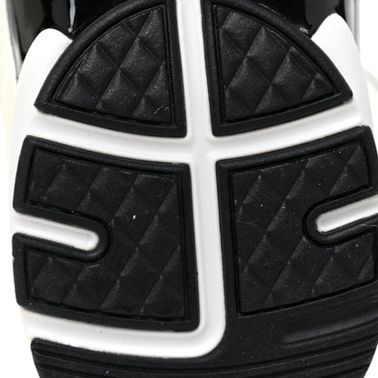 Chanel Mesh Suede Calfskin Grained Calfskin Womens CC Sneakers 35 White Black 8 of 10