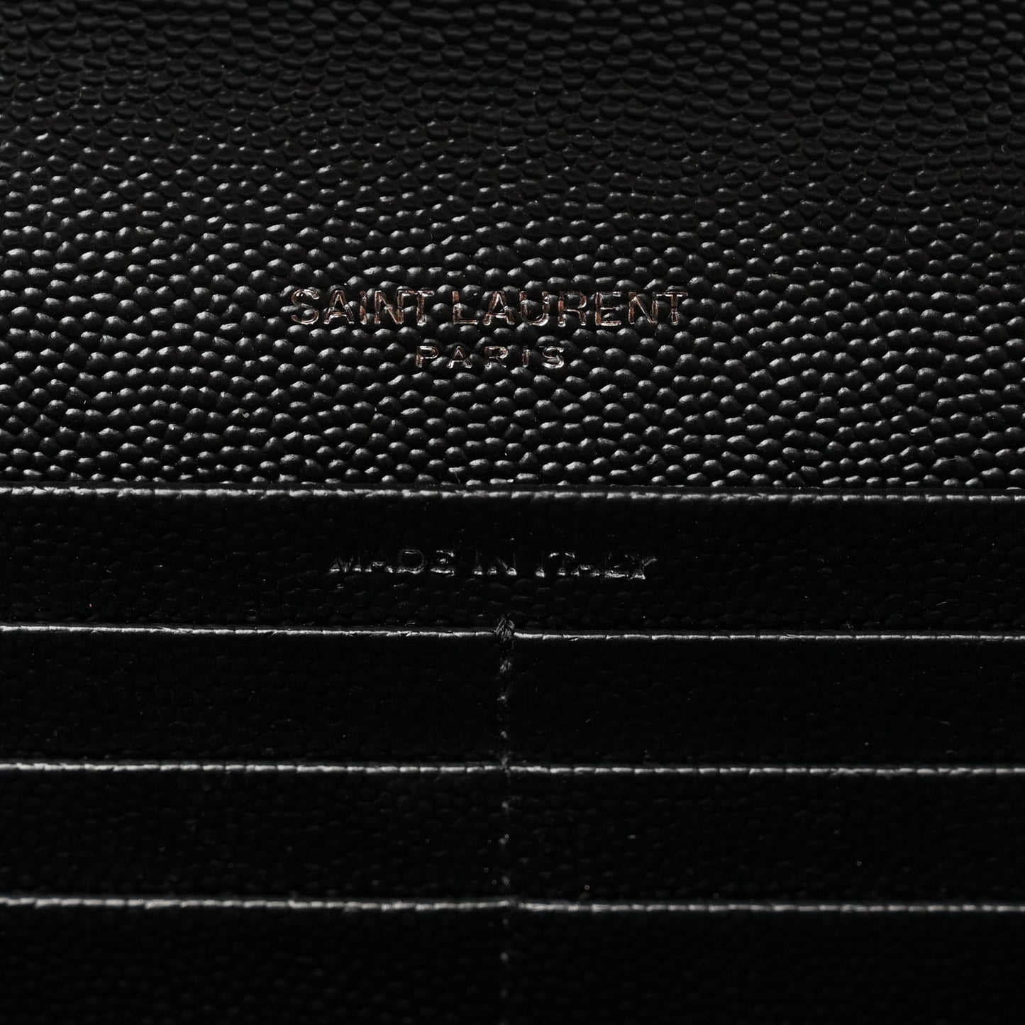 Grain De Poudre Matelasse Chevron Monogram Flap Wallet Black
