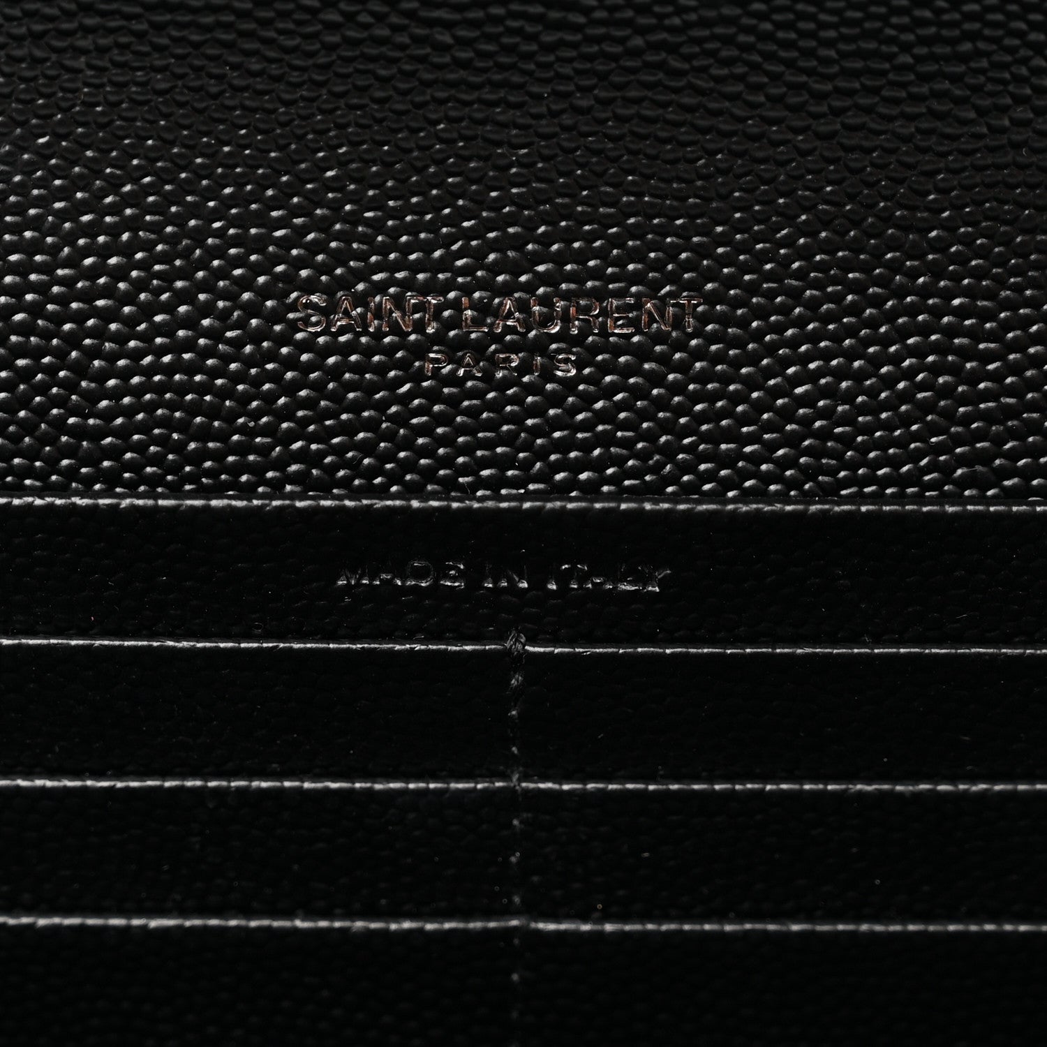 Saint Laurent Grain De Poudre Matelasse Chevron Monogram Flap Wallet Black 7 of 8