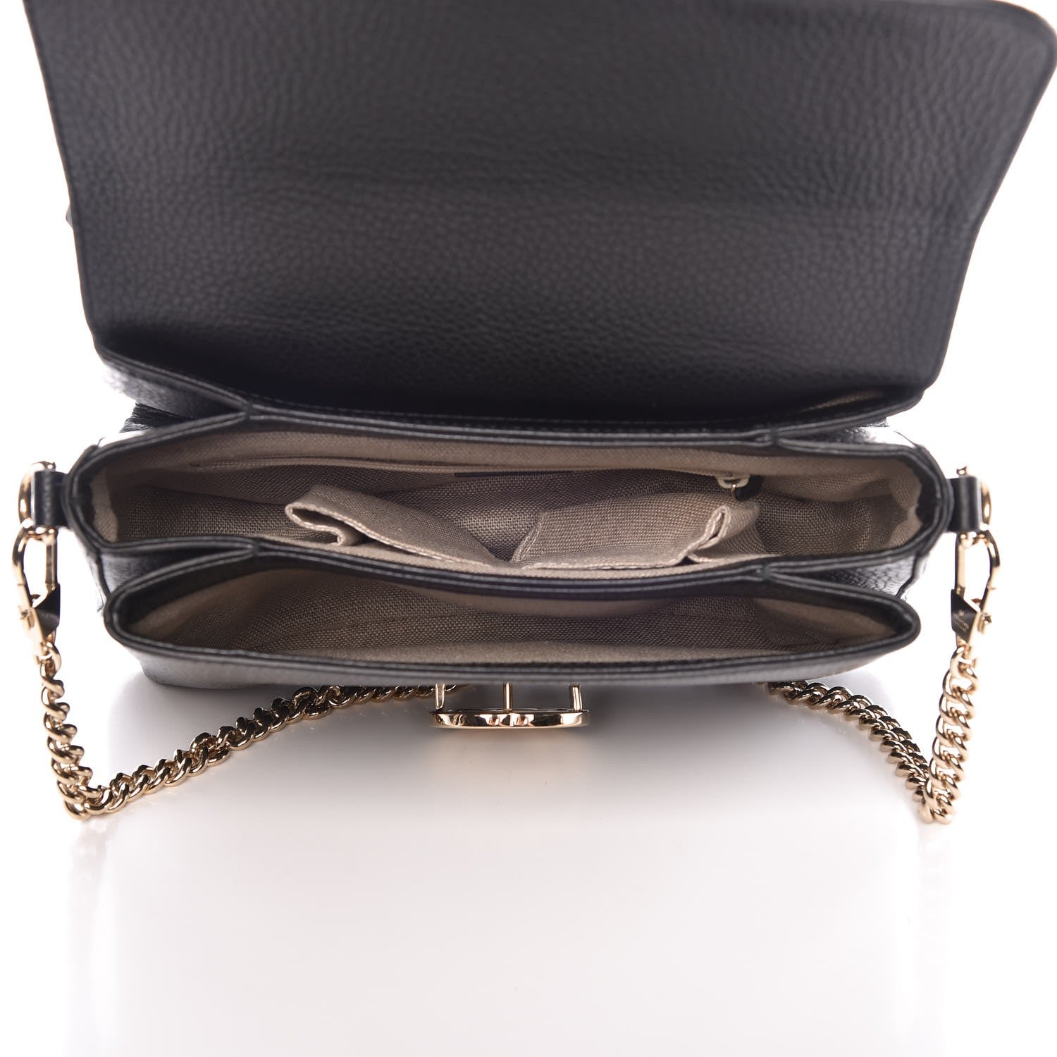 Gucci Dollar Calfskin Interlocking G Top Handle Shoulder Bag Black 5 of 7