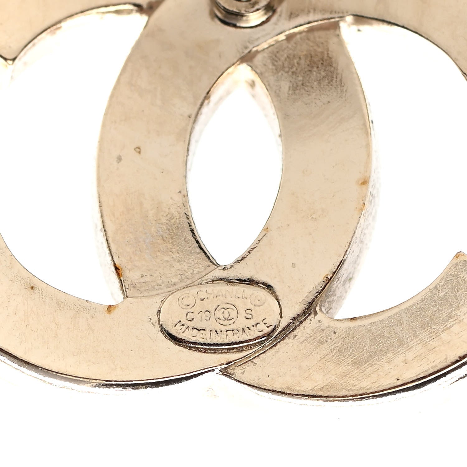 Chanel Crystal CC Earrings Light Gold 4 of 4