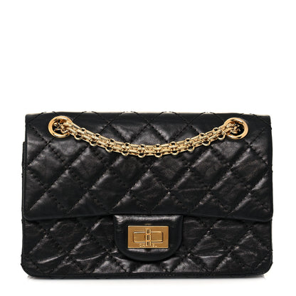 Chanel Aged Calfskin Quilted 2.55 Reissue Mini Flap Black 1 of 14