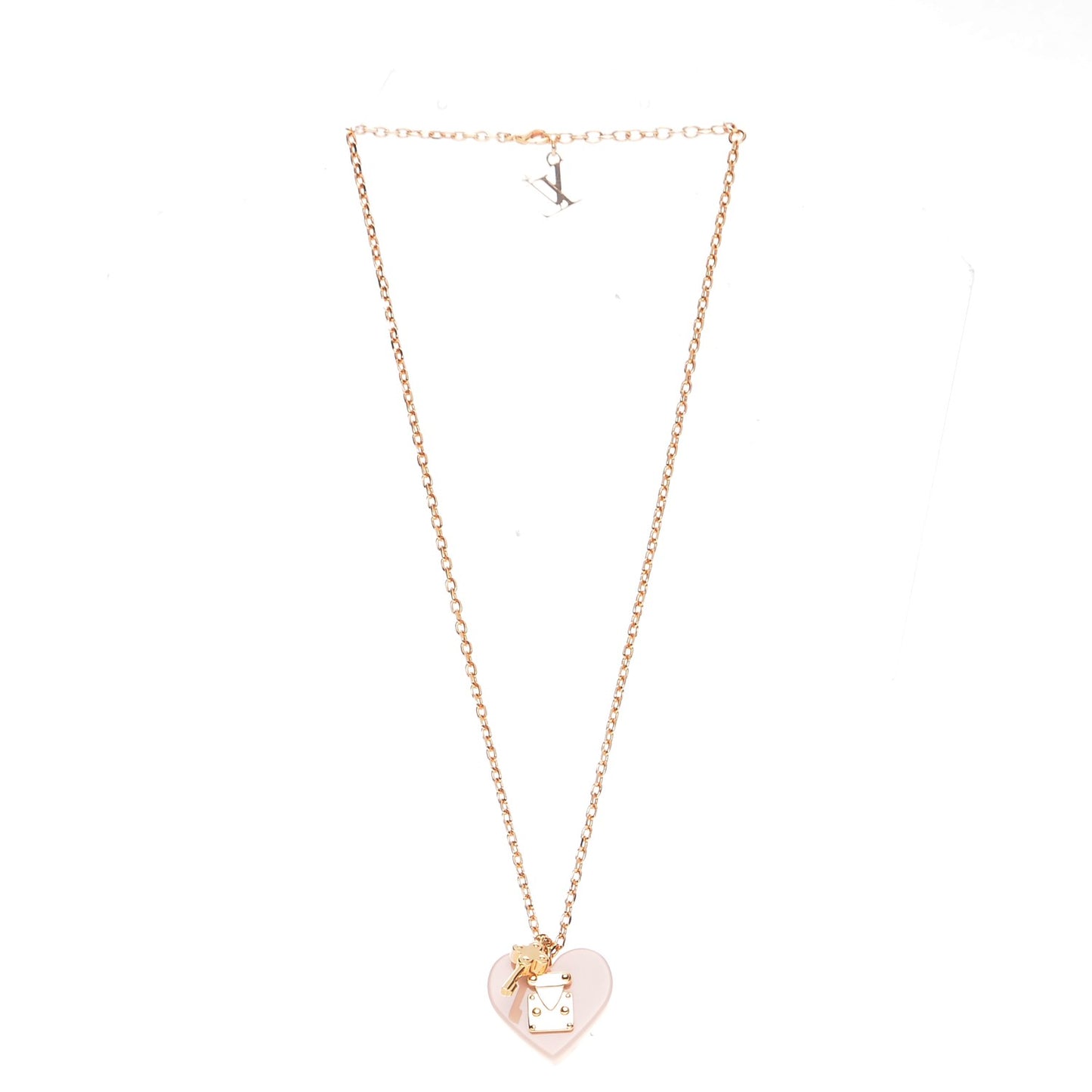Lock Me Heart Necklace Rose Velours