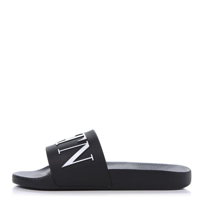 Valentino Garavani Rubber Mens VLTN Pool Slide Sandals 41 Black 1 of 8