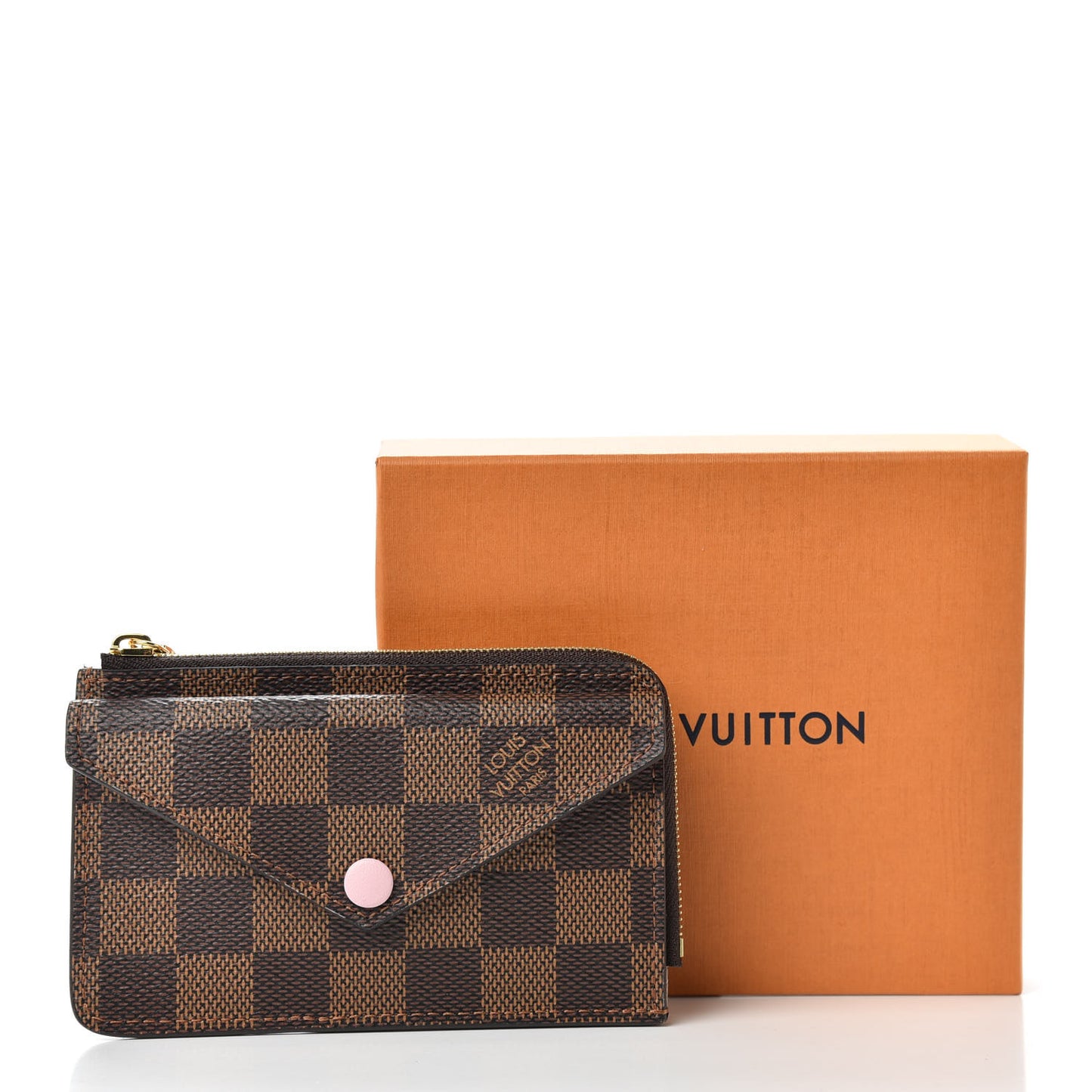 Damier Ebene Recto Verso Card Holder Rose Ballerine