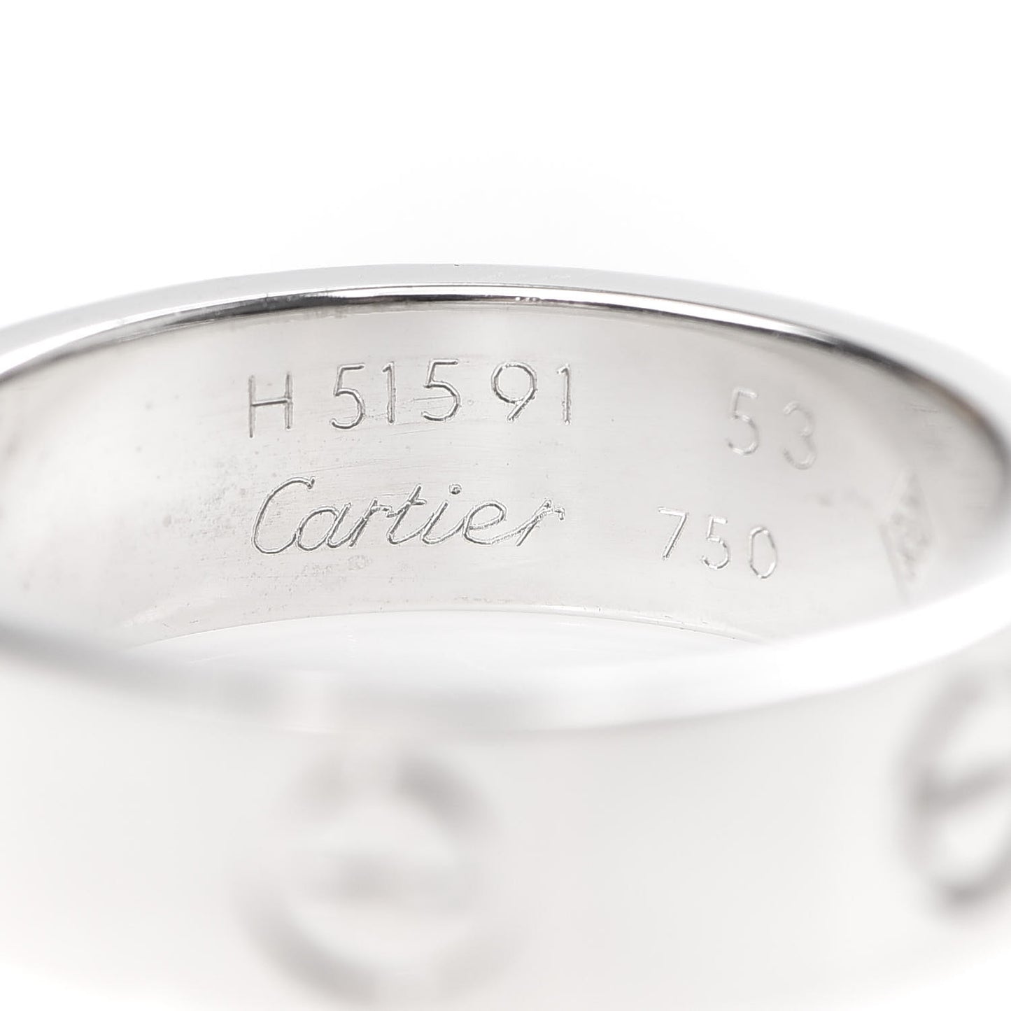 18K White Gold 5.5mm LOVE Ring 53 6.25