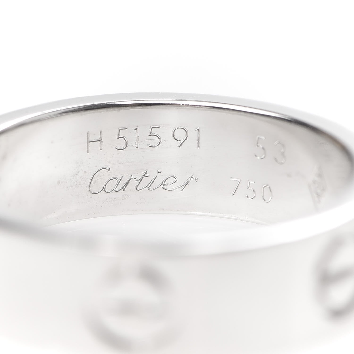 Cartier 18K White Gold 5.5mm LOVE Ring 53 6.25 4 of 5