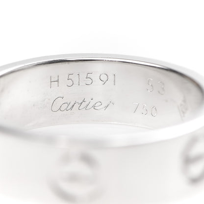 Cartier 18K White Gold 5.5mm LOVE Ring 53 6.25 4 of 5