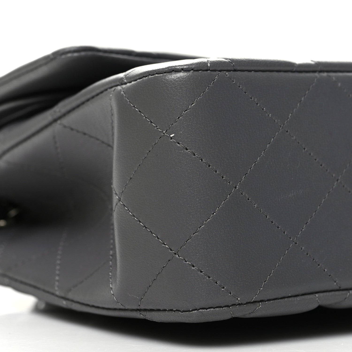 Chanel Lambskin Quilted Medium Double Flap Dark Grey 9 of 11