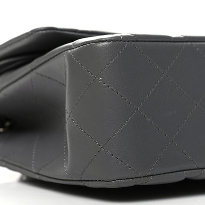 Chanel Lambskin Quilted Medium Double Flap Dark Grey 9 of 11