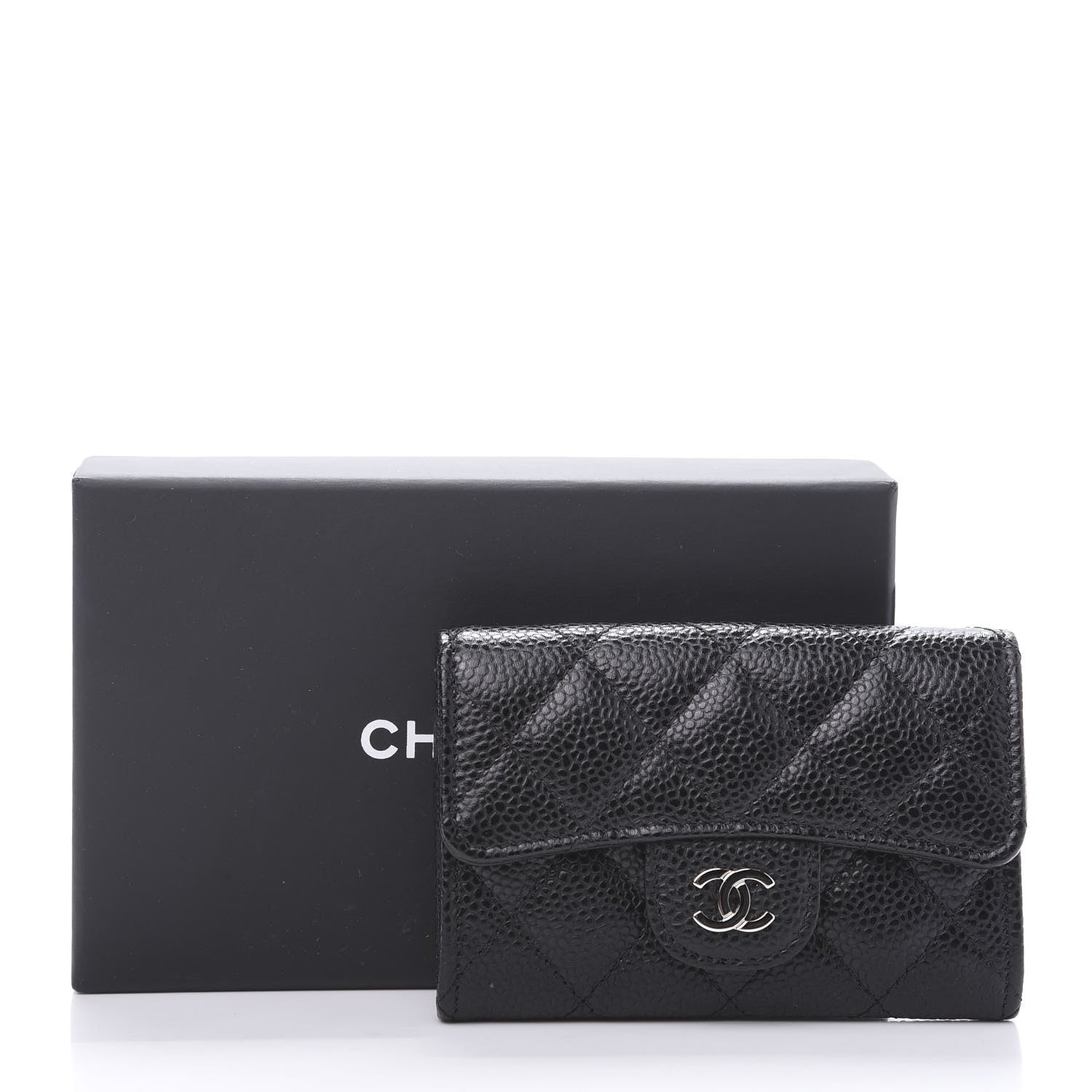 Chanel Caviar Quilted Flap Card Holder Wallet Black 9 of 9
