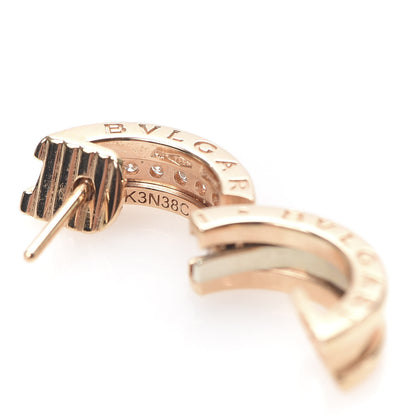 Bulgari 18K Rose Gold Diamond Small B.Zero1 Hoop Earrings 3 of 5