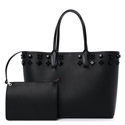 Christian Louboutin Calfskin Empire Spike Studded East West Cabata Tote Black 1 of 10