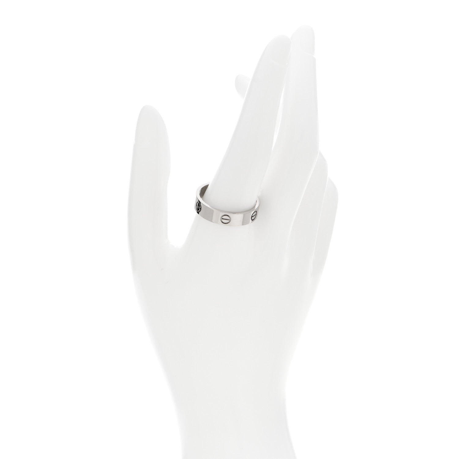 Cartier 18K White Gold 5.5mm LOVE Ring 68 12.25 2 of 5