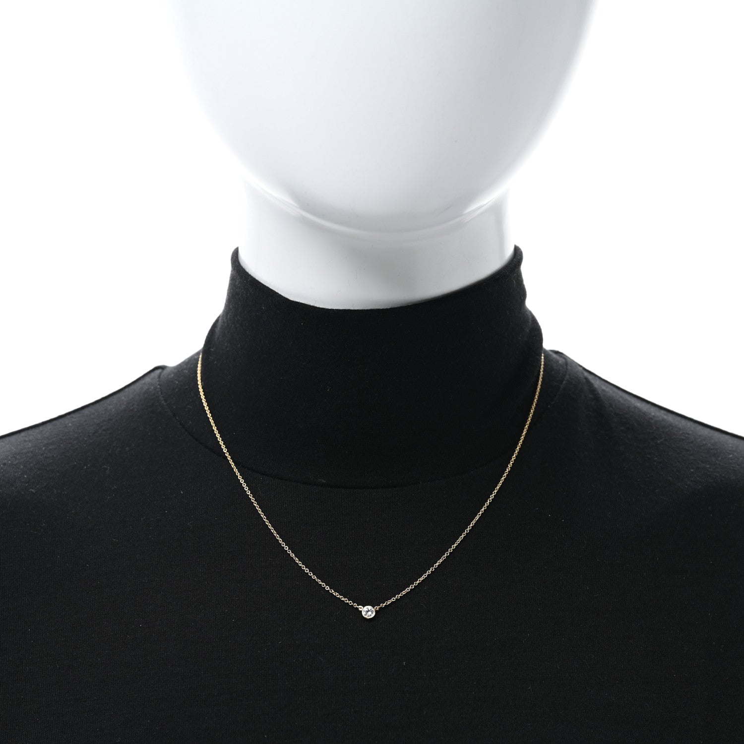 Tiffany 18K Yellow Gold Diamond .14ct Elsa Peretti Diamonds by the Yard Pendant Necklace 2 of 4
