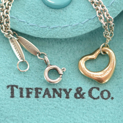 Tiffany Sterling Silver 18K Rose Gold Elsa Peretti Open Heart Charm Bracelet 3 of 4