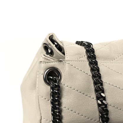 Saint Laurent Vintage Lambskin Chevron Monogram Large Nolita Crema Soft 11 of 11